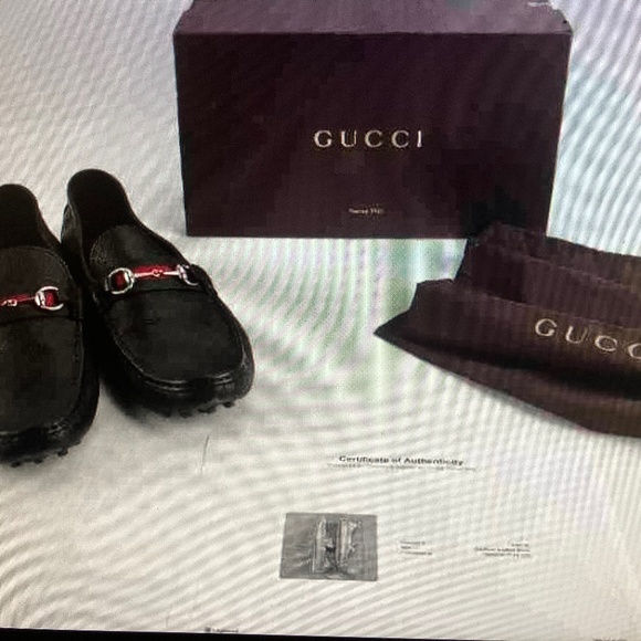 Authenticated '12 Leather Gucci Fiat 500 Limited Edition Driving Loafers Sz 14.5 - Picture 1 of 12